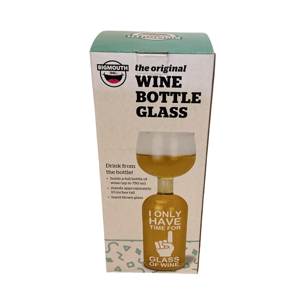 BigMouth Inc Original Wine Bottle Glass I Only Have Time For 1 Glass of Wine 750